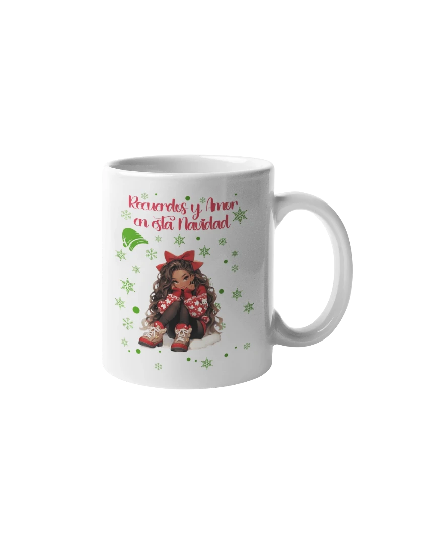 Imagen ampliada donde se encuentra la taza de ensueño, con una preciosa chica con mucho estilo y sentada muy coqueta y muy pensativa.